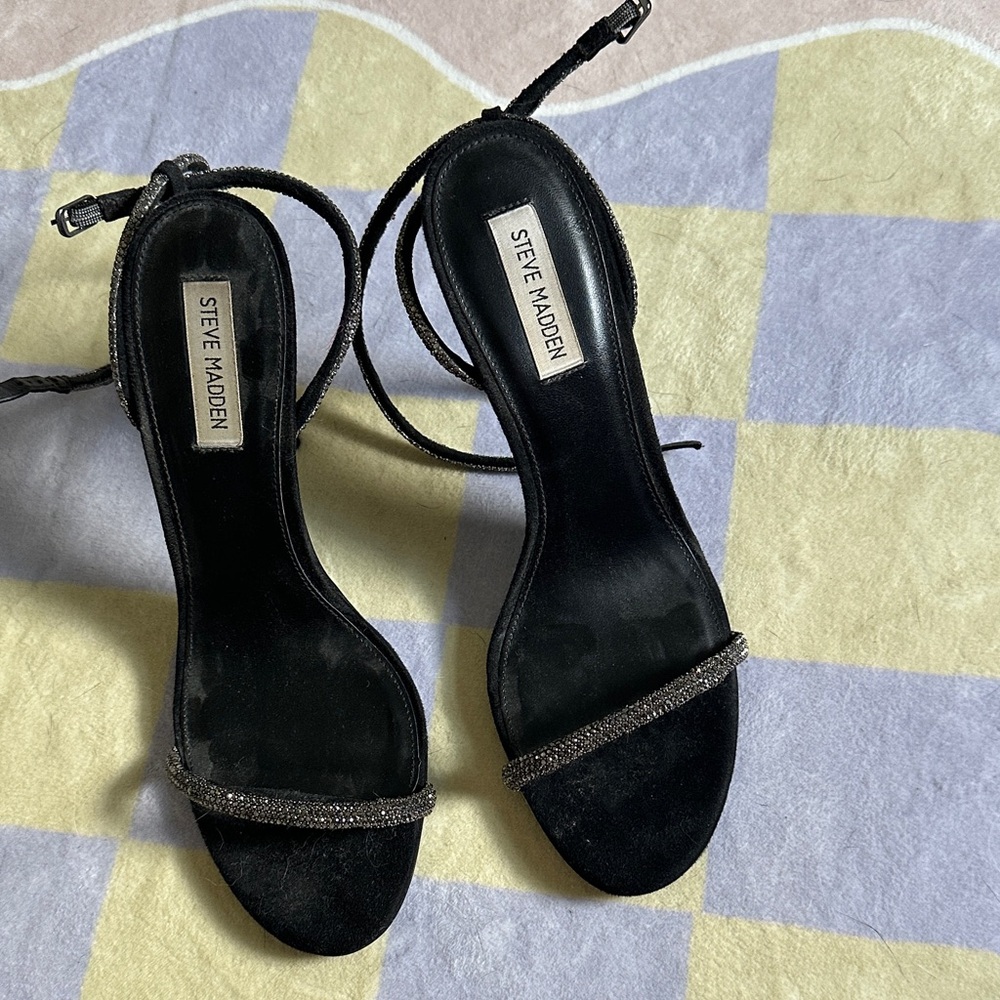 Steve Madden Black Glitter Heels